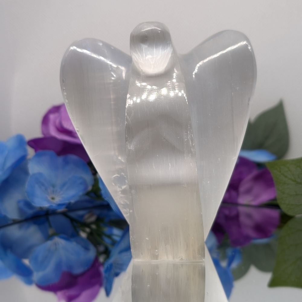 Selenite Angel Carving-4" Tall